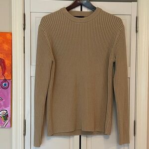 Men's Ribbed Crewneck Sweater - Tan